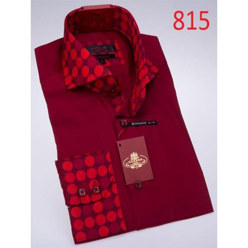 Axxess Burgundy Cotton Modern Fit Dress Shirt 815